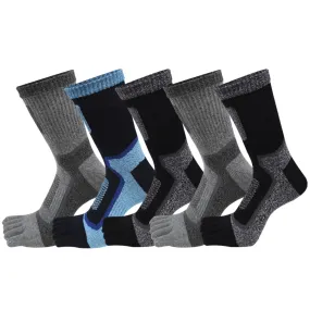 5 Pairs of Men's Eight 1 Toe Mid-Calf Socks - Mixed Colors - 🏆 #100 - Clothing/Accessories - Best of December