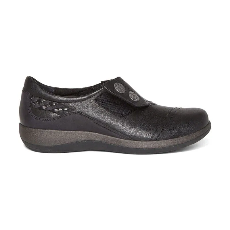 Aetrex Women's Karina Monk Strap Shoes- Black