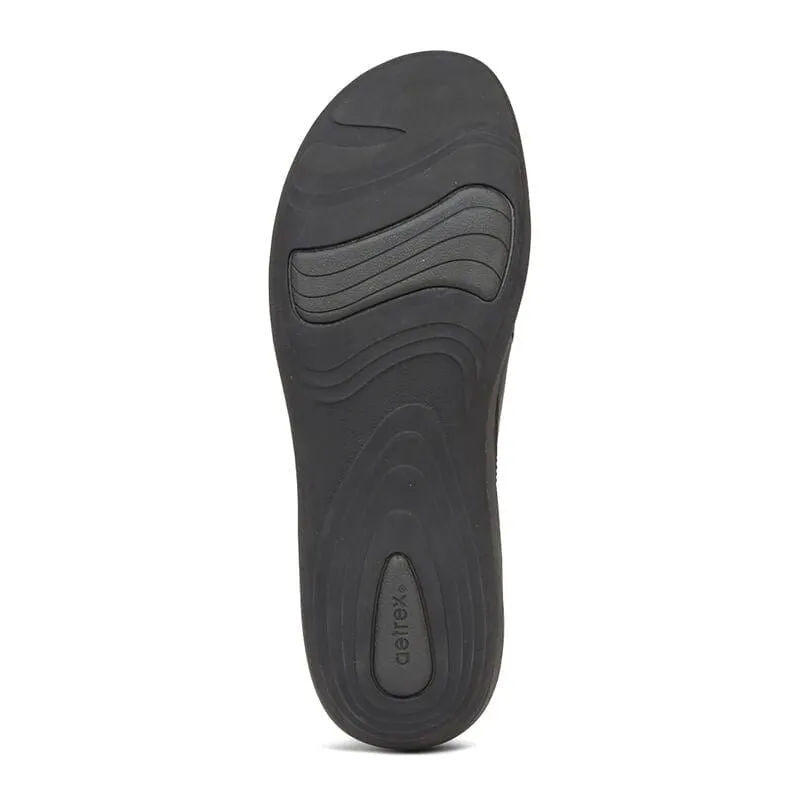 Aetrex Women's Karina Monk Strap Shoes- Black