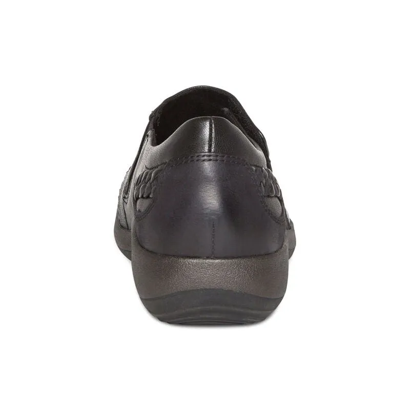 Aetrex Women's Karina Monk Strap Shoes- Black