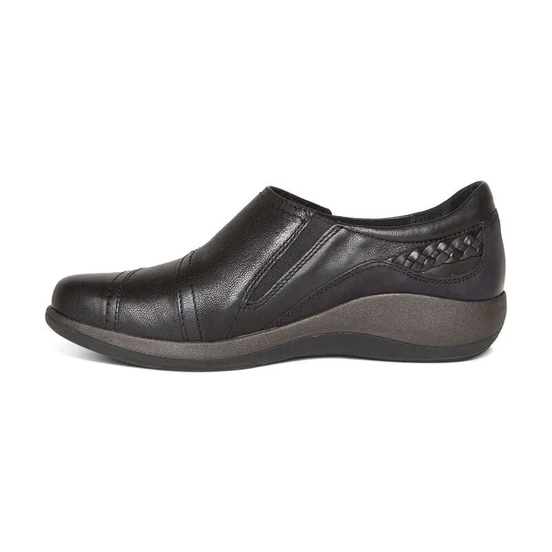 Aetrex Women's Karina Monk Strap Shoes- Black