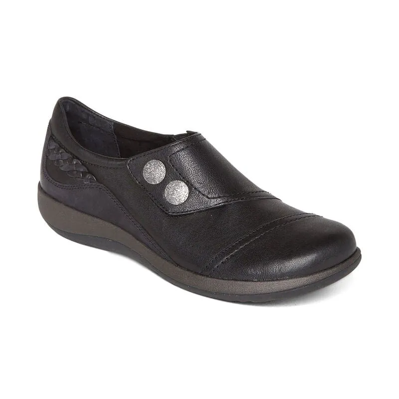 Aetrex Women's Karina Monk Strap Shoes- Black
