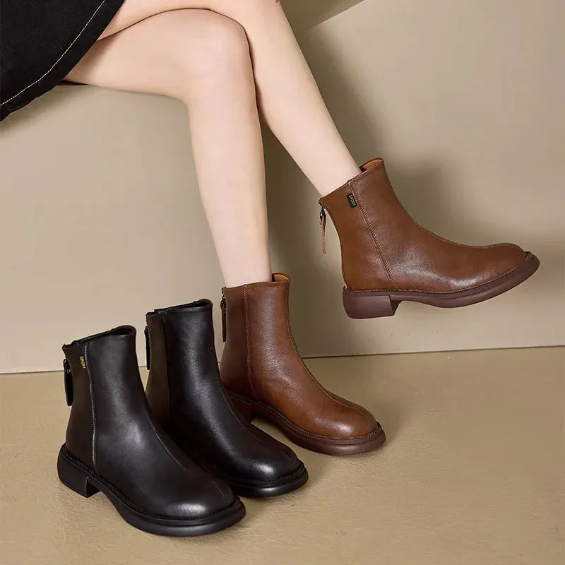 Ankle Boots Genuine Leather - Sylvia