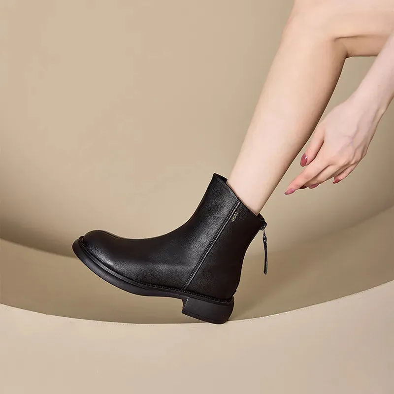 Ankle Boots Genuine Leather - Sylvia