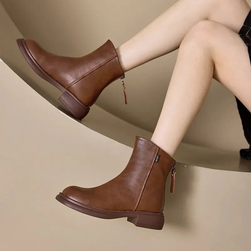 Ankle Boots Genuine Leather - Sylvia