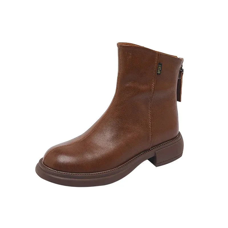 Ankle Boots Genuine Leather - Sylvia