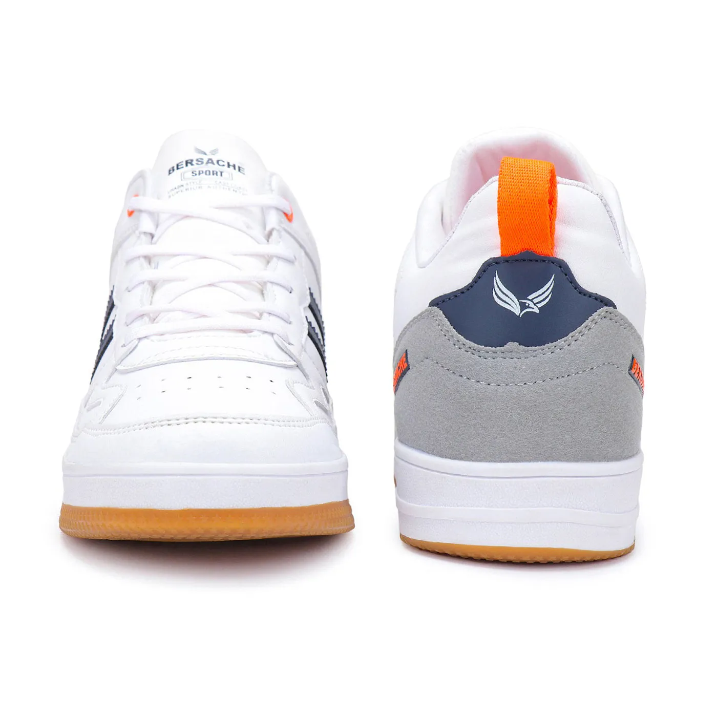 Bersache Lightweight Casual Sneaker Shoes For Men White-9057