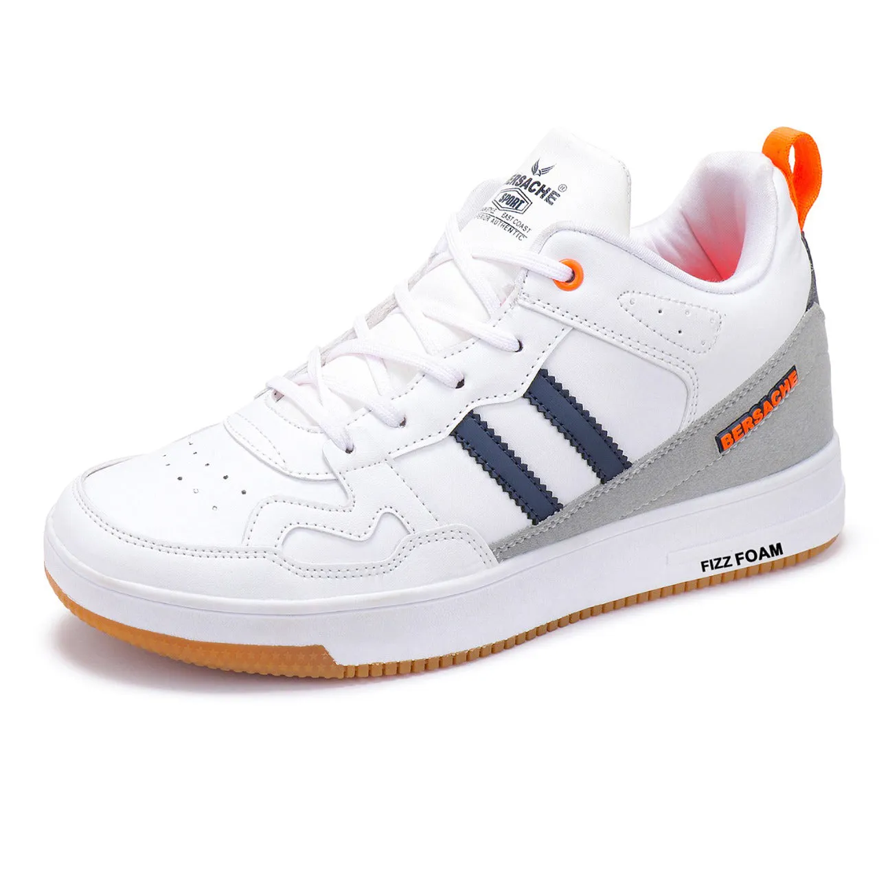Bersache Lightweight Casual Sneaker Shoes For Men White-9057