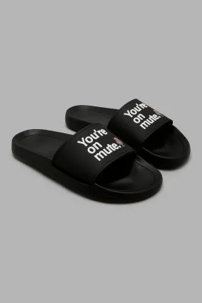 Black You're On Mute Strap Slide