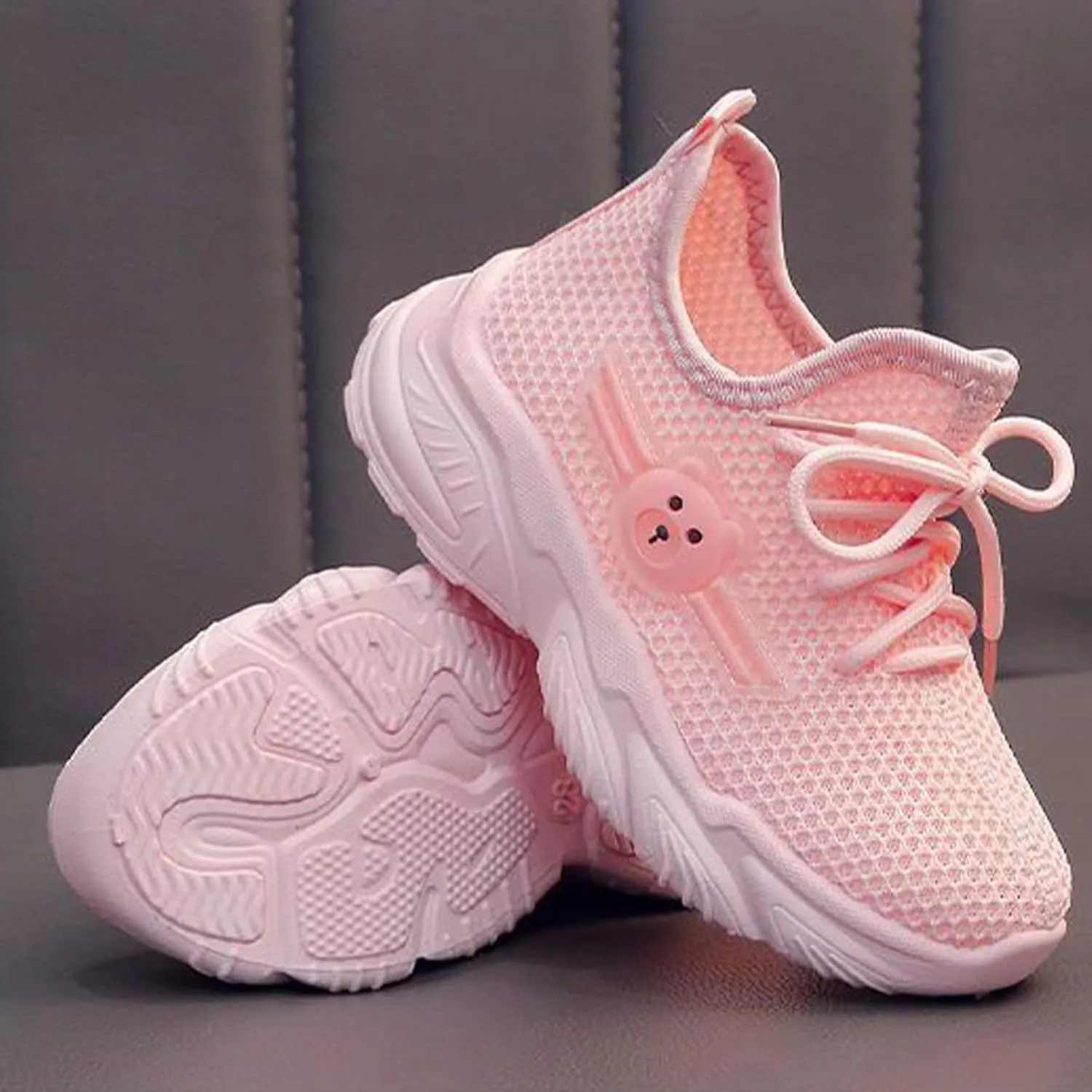Boys Girls Lightweight Mesh Tennis Shoes Kids Fashion Lace-up Breathable Comfortable Solid Casual Boys Shoes Size 3