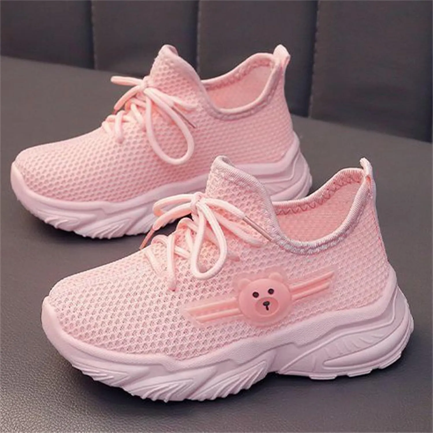 Boys Girls Lightweight Mesh Tennis Shoes Kids Fashion Lace-up Breathable Comfortable Solid Casual Boys Shoes Size 3
