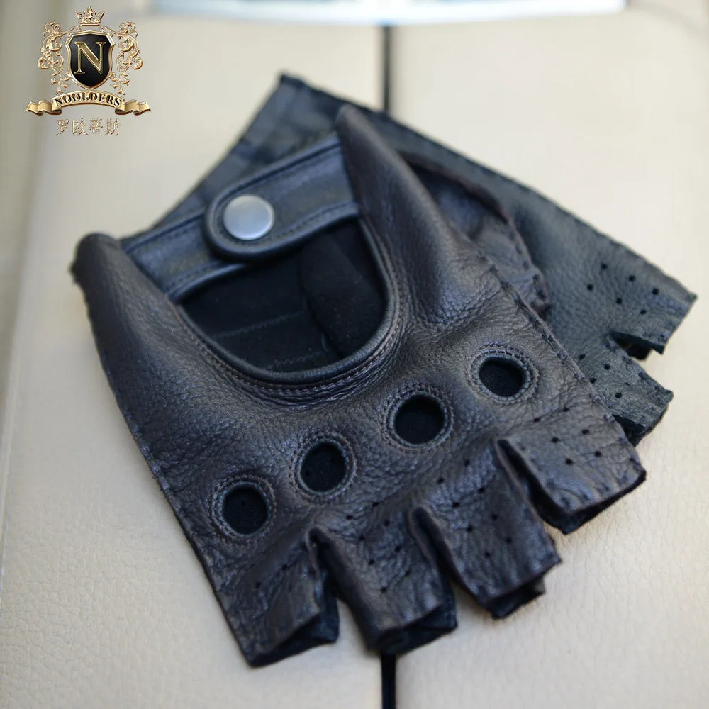 CLassic men's fingerless deerskin driving leather gloves M-51