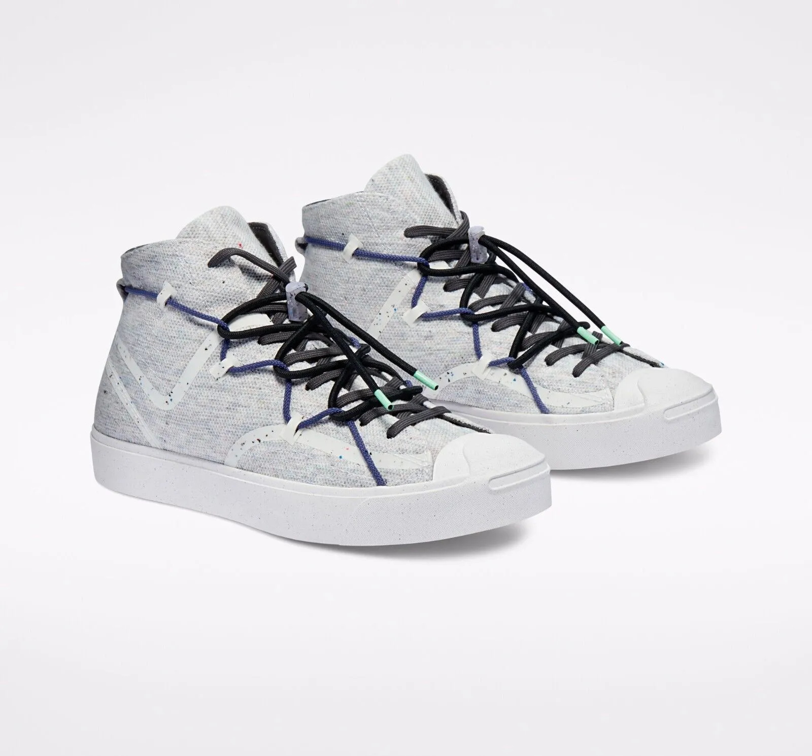 Converse Jack Purcell Rally Mid 170947C Men's Gray & White Skateboard Shoes C662
