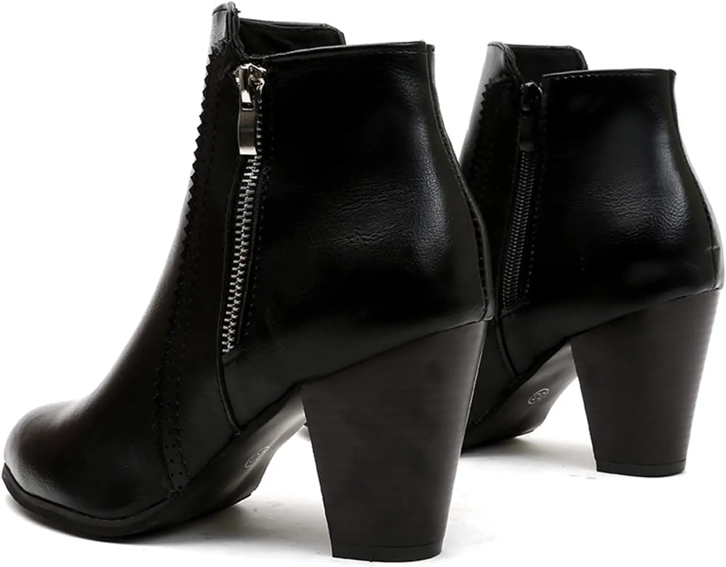 Ctreela Womens Vintage Stacked Heeled Western Boot Ladies Winter Wild Zipper Booties Fashion Office Party Pointed Toe Boots