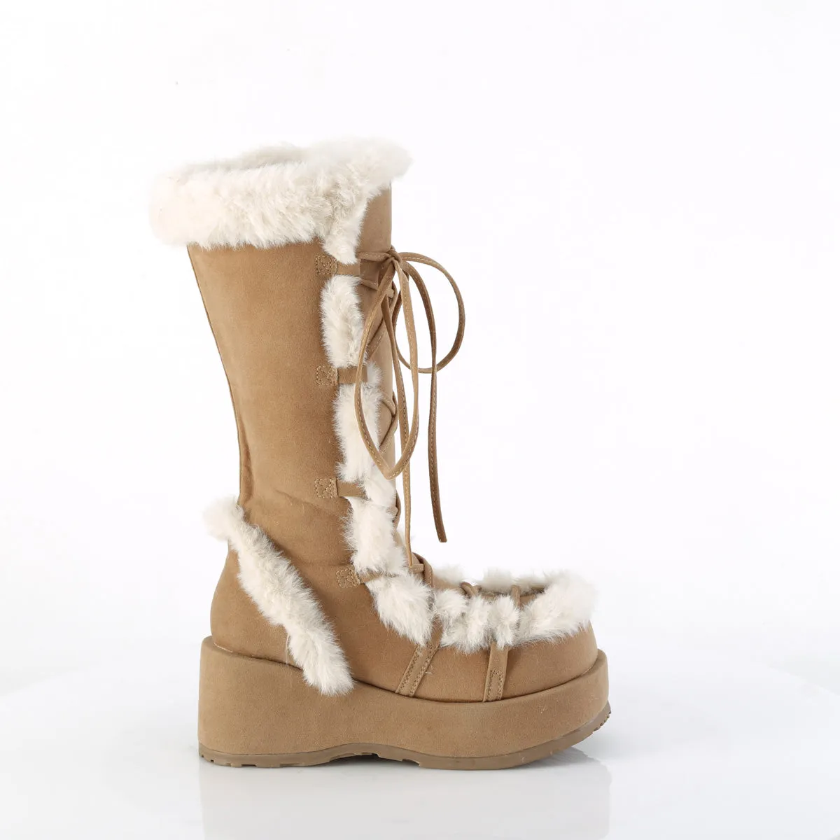 CUBBY-311 Demoniacult Alternative Footwear Women's Tan Calf Highs