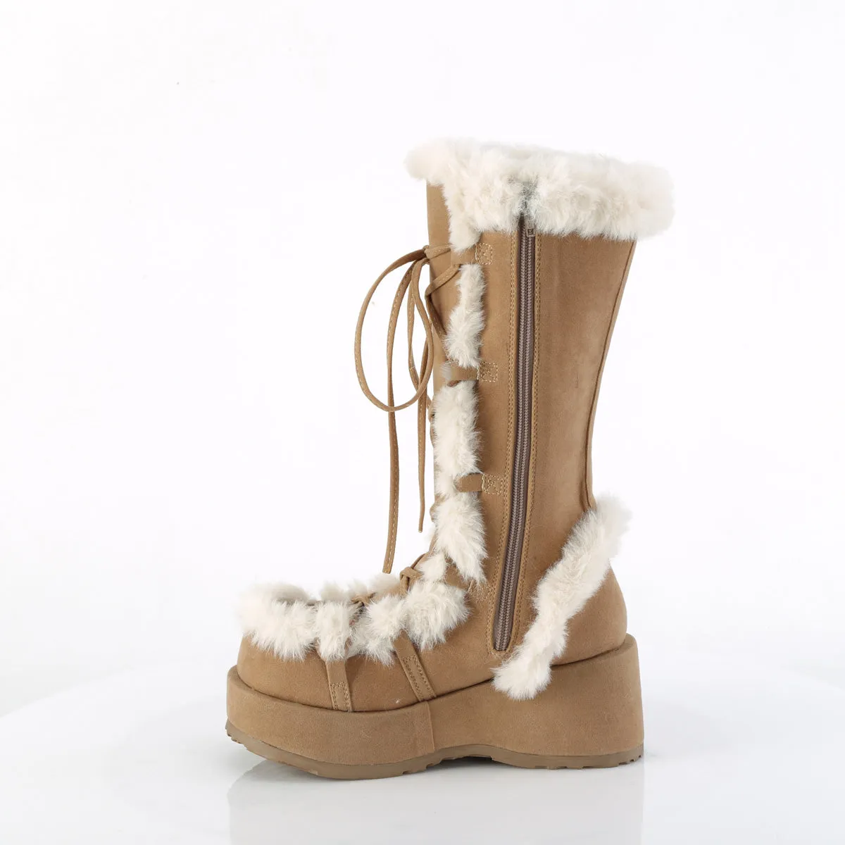 CUBBY-311 Demoniacult Alternative Footwear Women's Tan Calf Highs