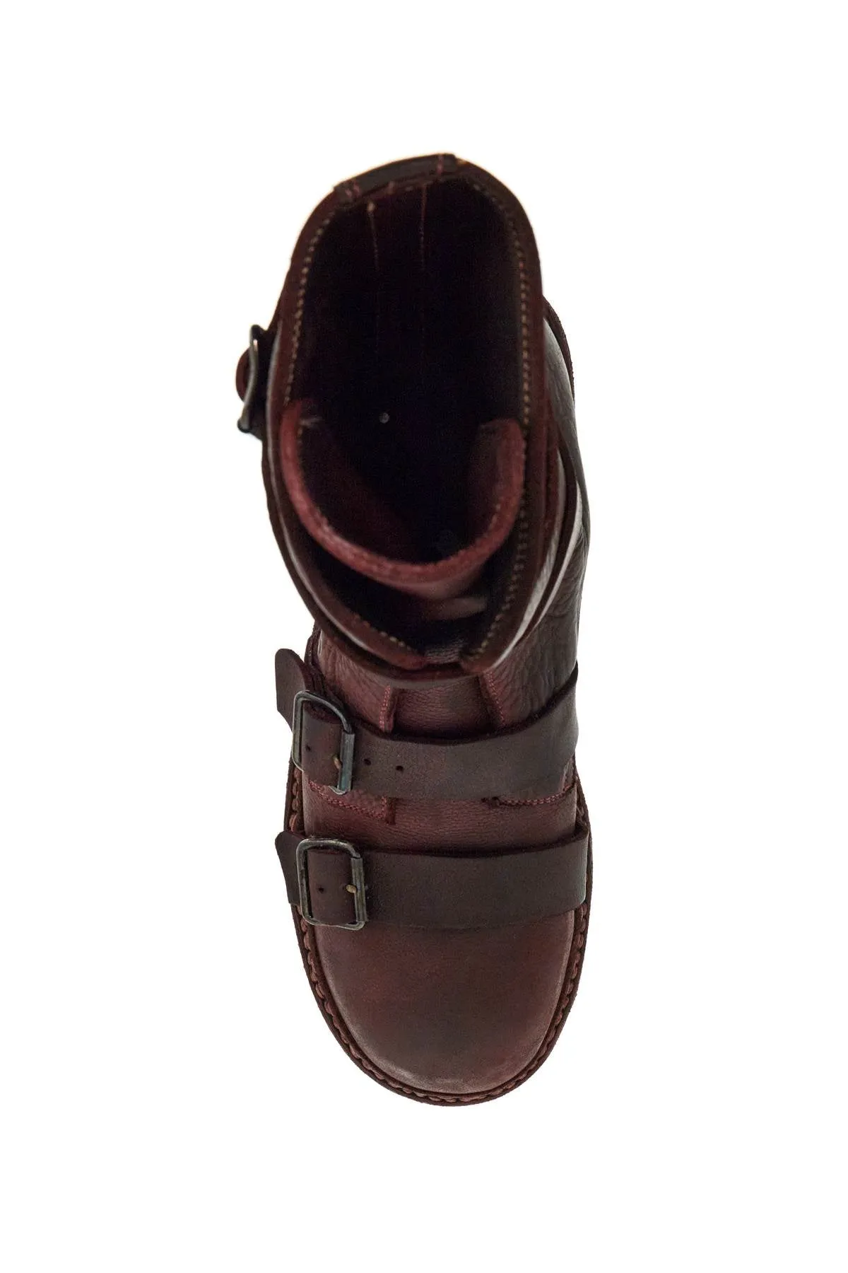 dark red horse leather boots with adjustable straps GR05CGV RED