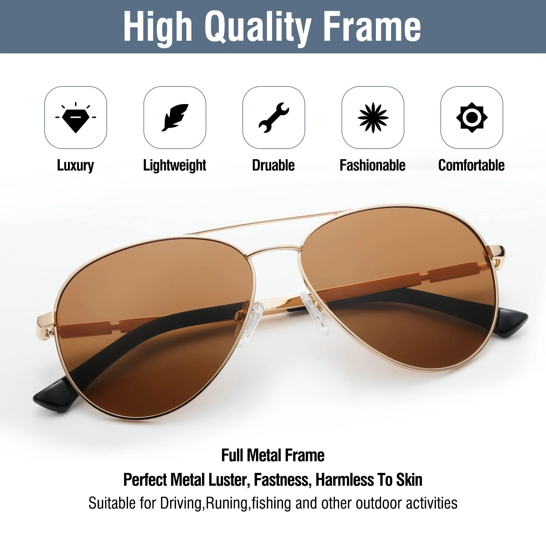 DUCO  Polarized Sunglasses for Men and Women 3025K