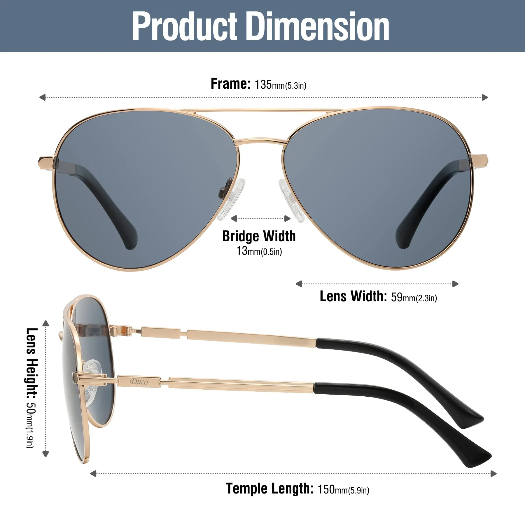 DUCO  Polarized Sunglasses for Men and Women 3025K