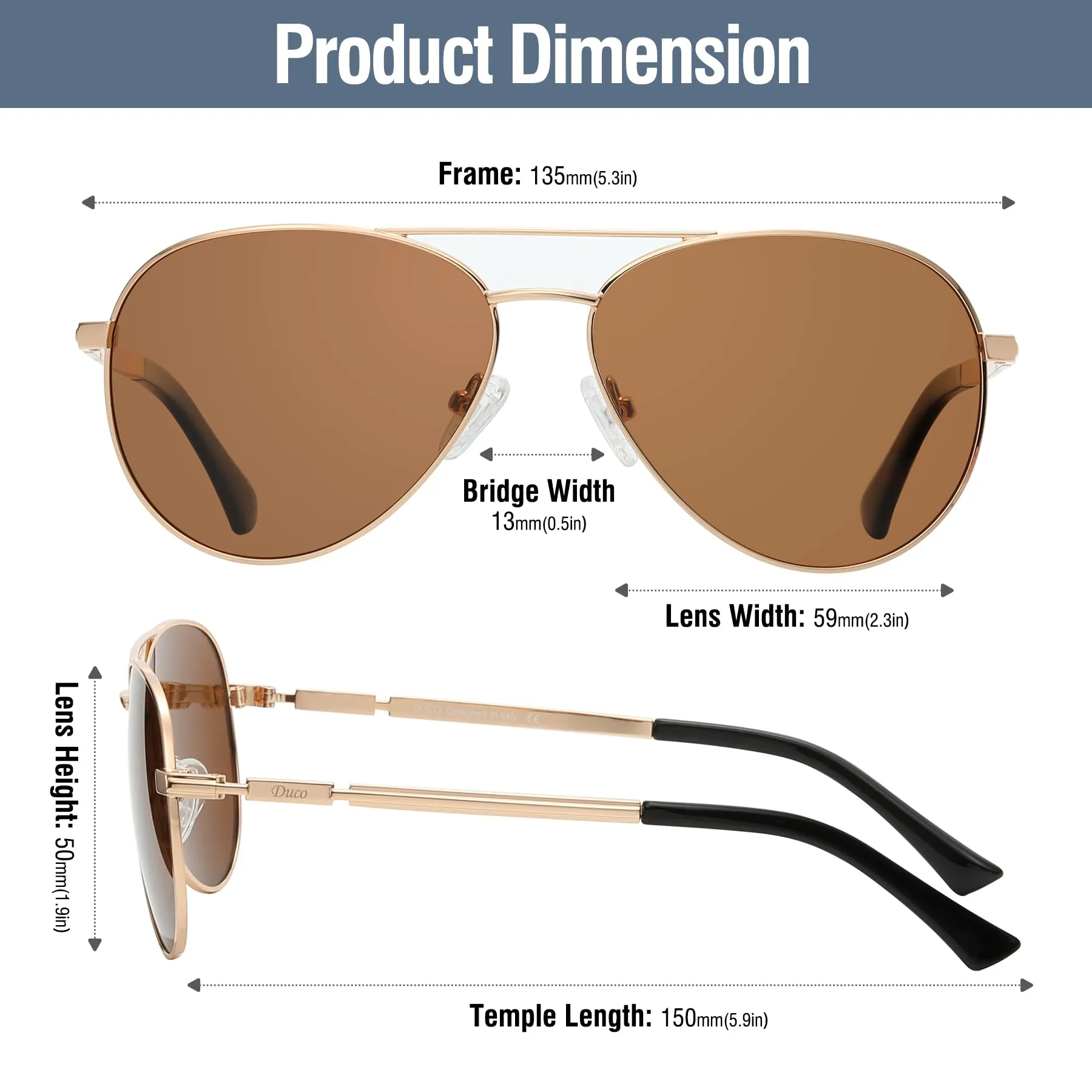 DUCO  Polarized Sunglasses for Men and Women 3025K