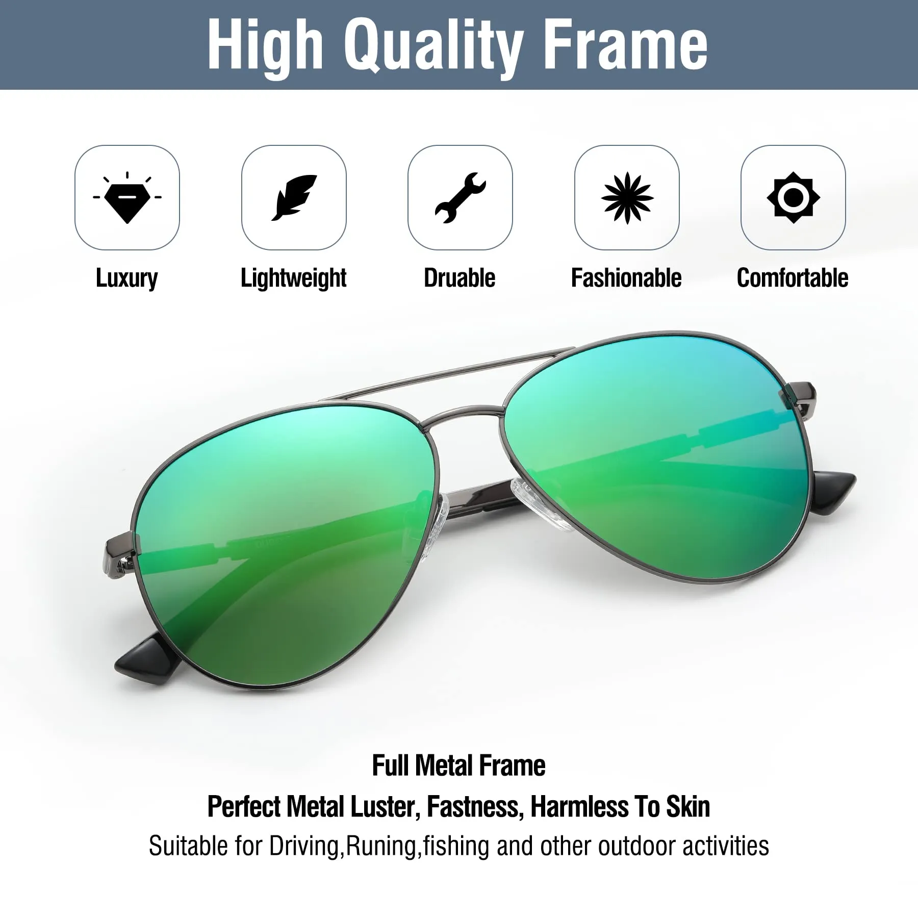 DUCO  Polarized Sunglasses for Men and Women 3025K