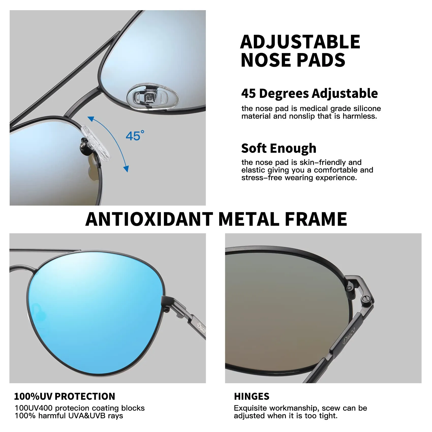 DUCO  Polarized Sunglasses for Men and Women 3025K
