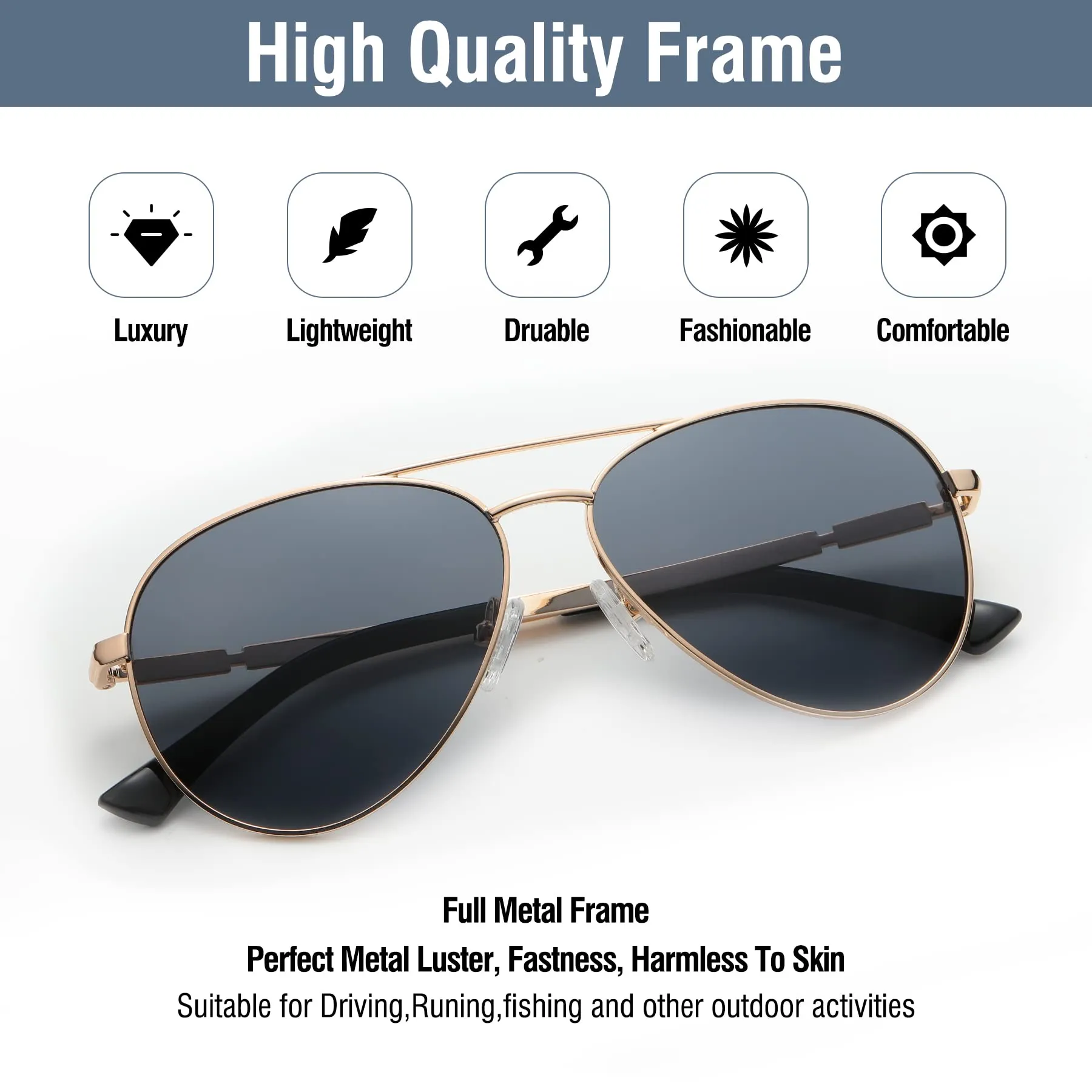 DUCO  Polarized Sunglasses for Men and Women 3025K