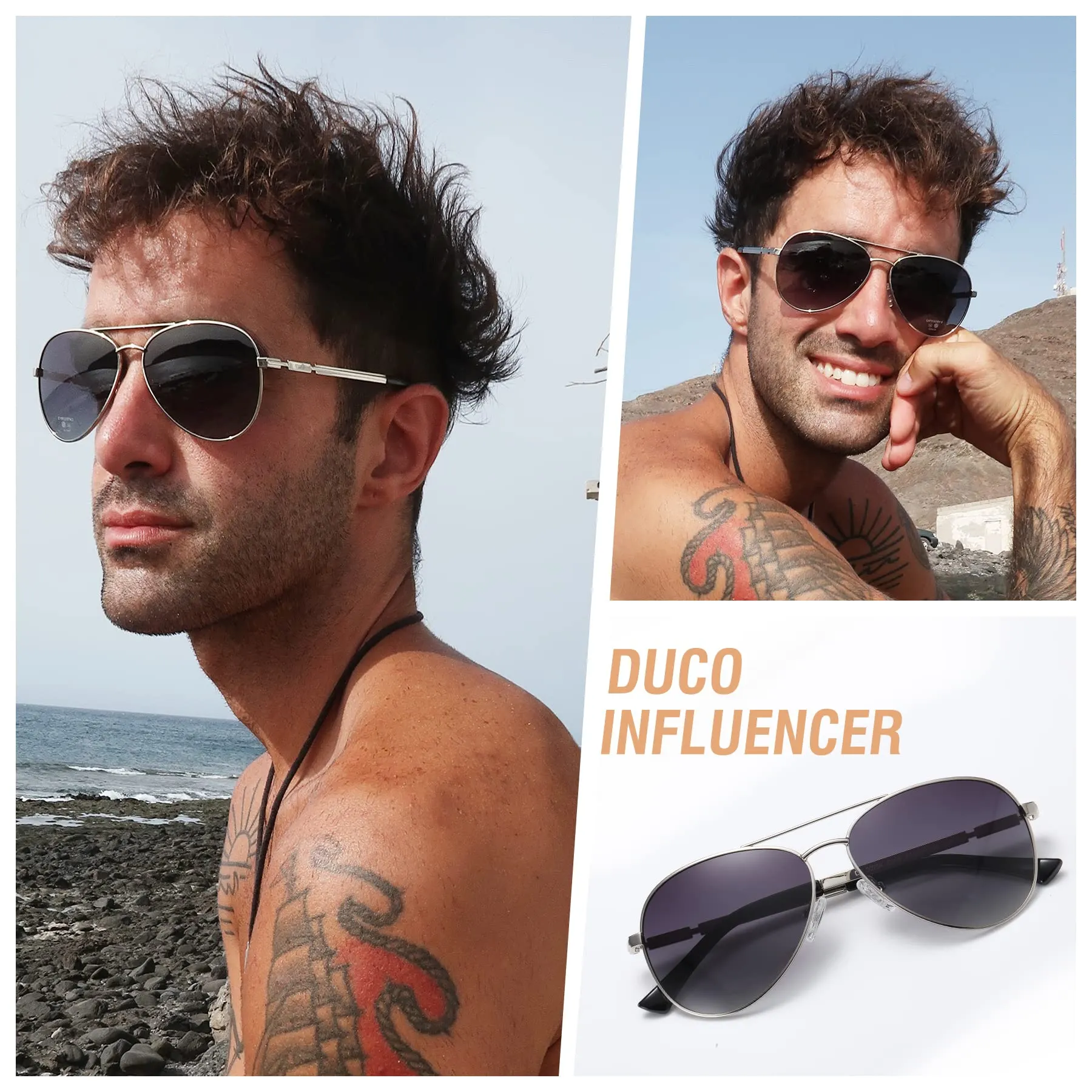 DUCO  Polarized Sunglasses for Men and Women 3025K