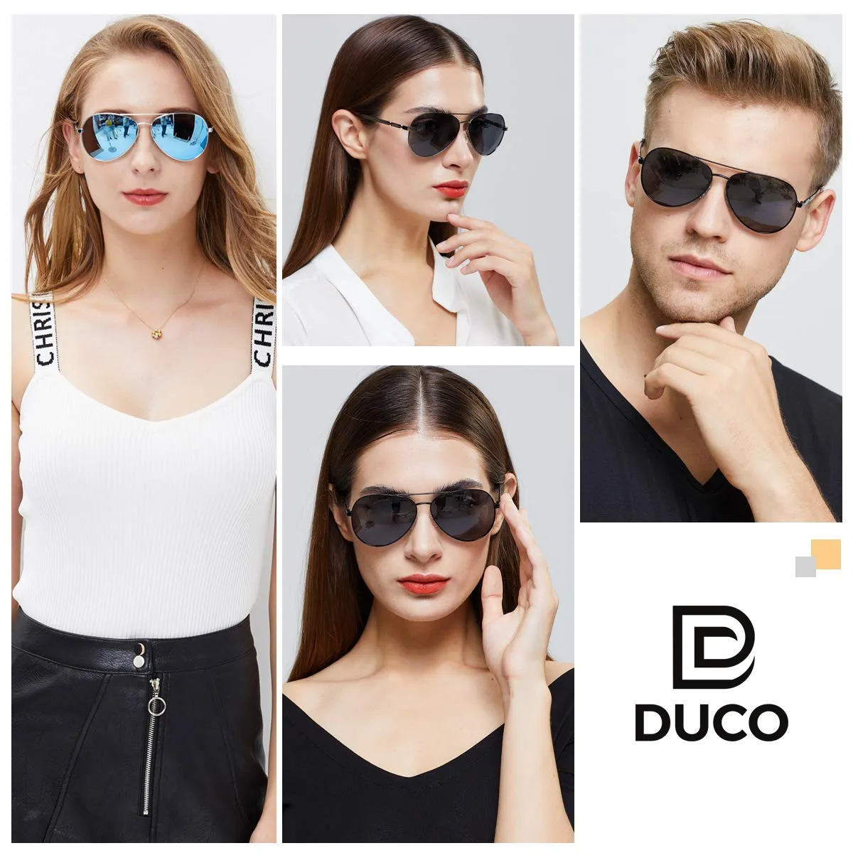 DUCO  Polarized Sunglasses for Men and Women 3025K