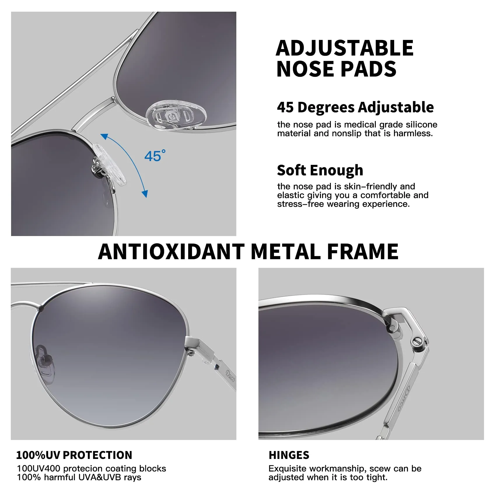 DUCO  Polarized Sunglasses for Men and Women 3025K