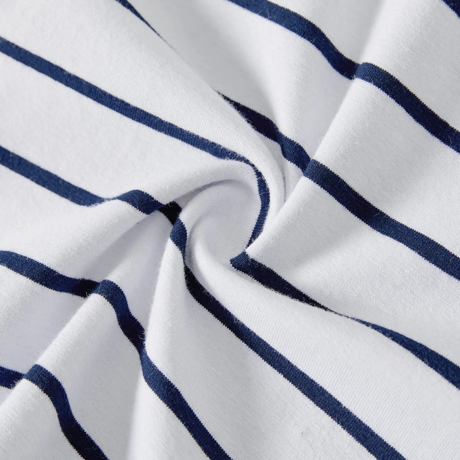 Family Matching Cotton Ribbed Long-sleeve Colorblock Dresses and Striped Tops Sets