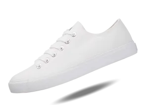Fear0 NJ Unisex Retro Minimal All White Skateboard Sneaker Canvas Shoes