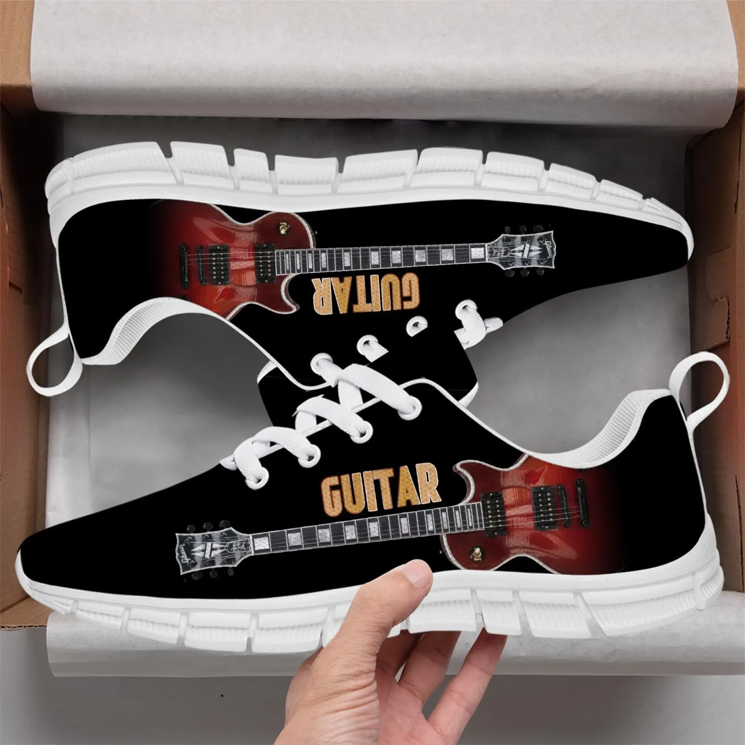 Guitar Shoes for Men Running Shoes Causal Sneakers Tennis Shoes Gifts for Music Lovers Men Women