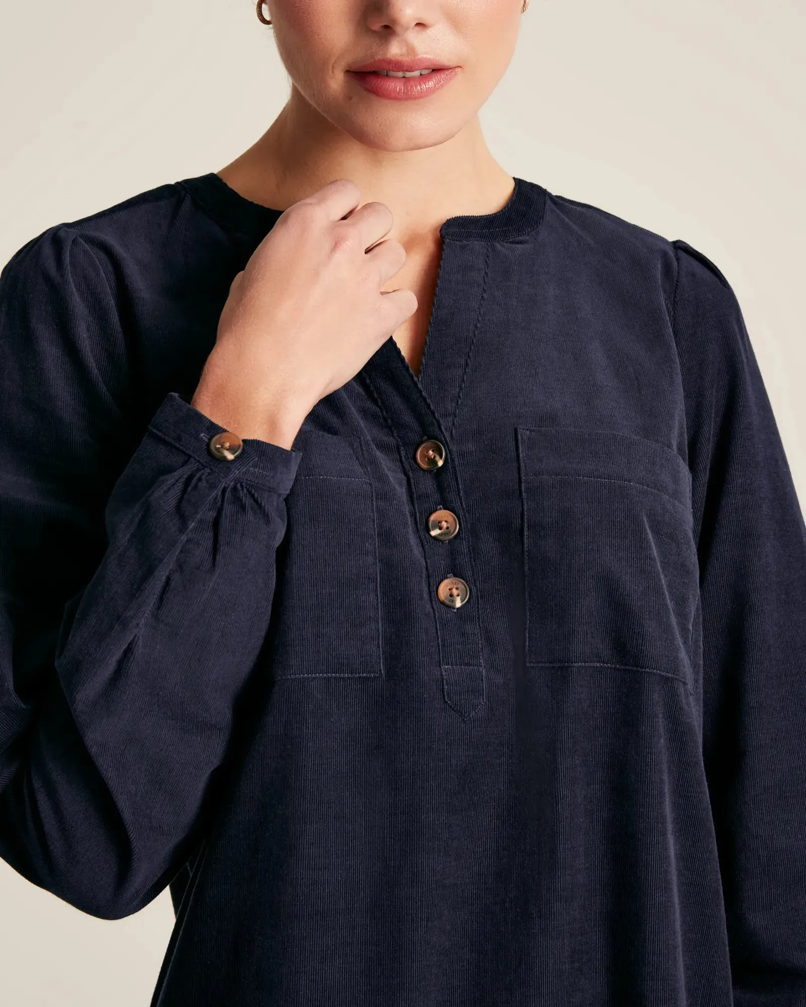 Hattie Cord Mini Dress - Marine Navy