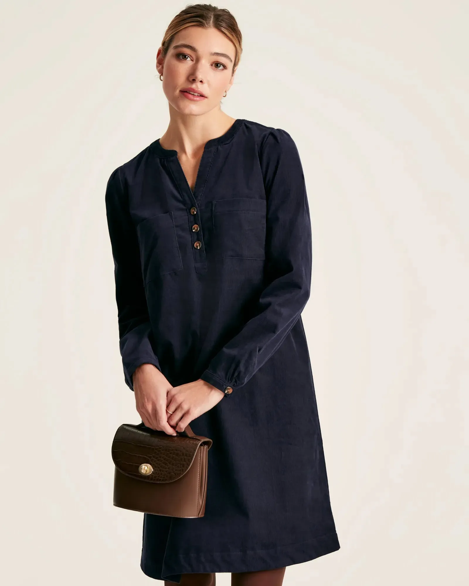 Hattie Cord Mini Dress - Marine Navy
