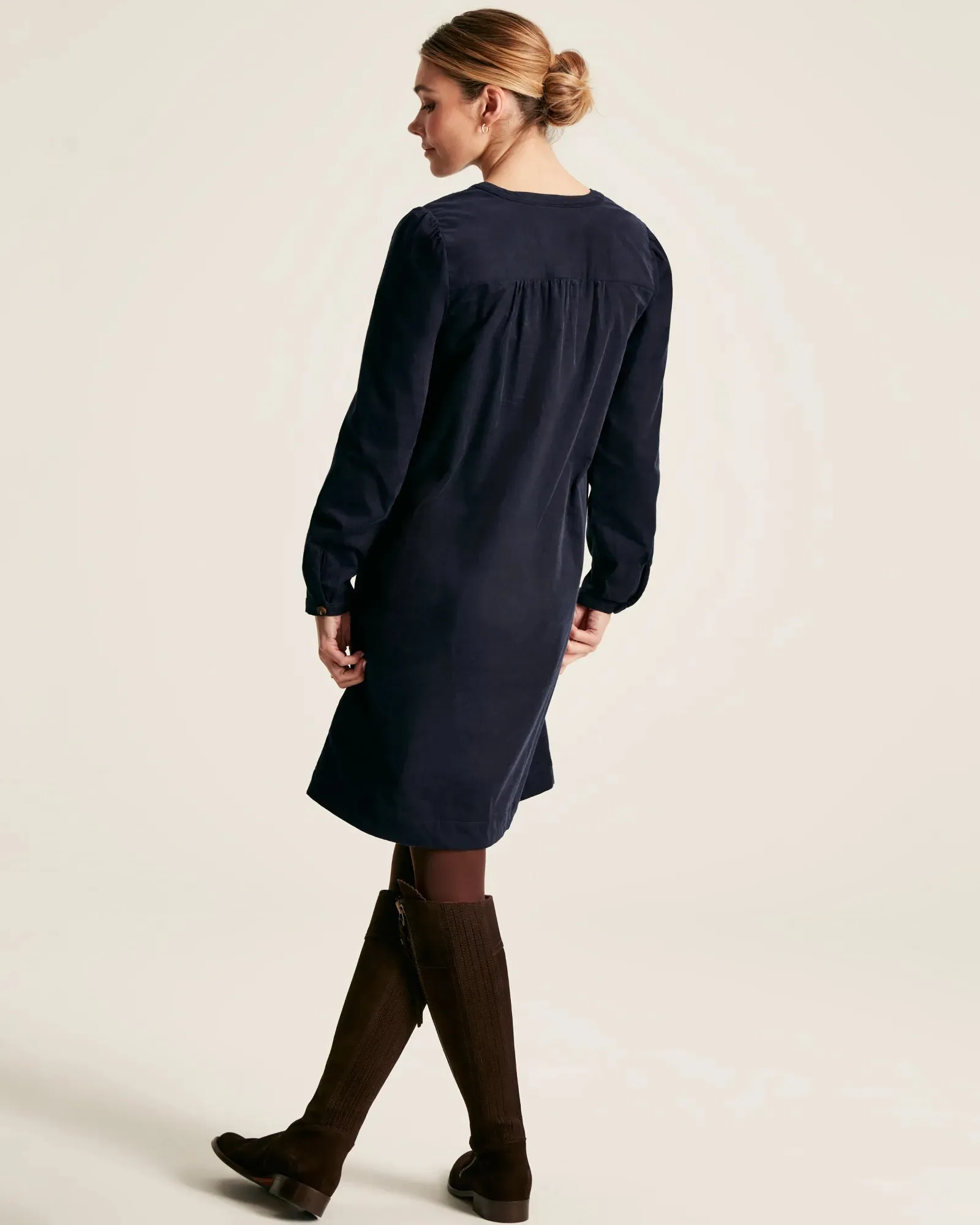 Hattie Cord Mini Dress - Marine Navy