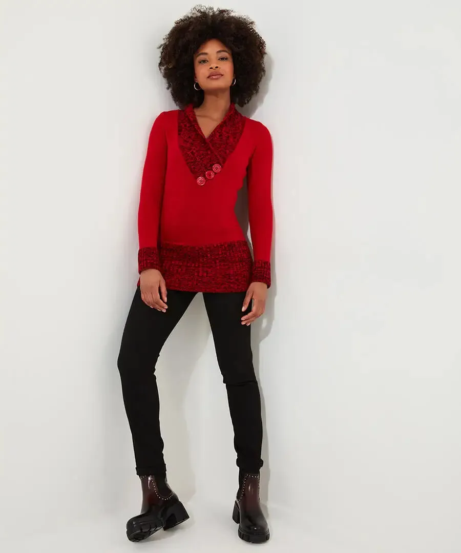 Joe Browns 8 Red Curiously Cosy Knit Jumper