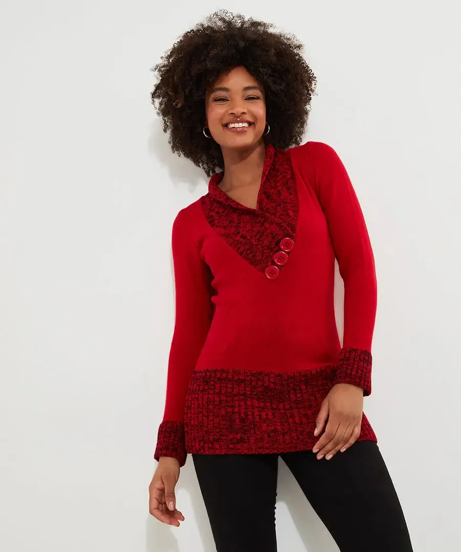 Joe Browns 8 Red Curiously Cosy Knit Jumper