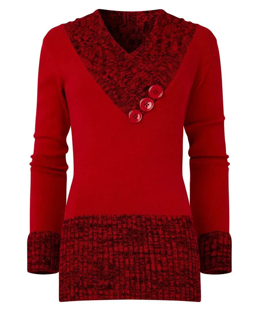 Joe Browns 8 Red Curiously Cosy Knit Jumper