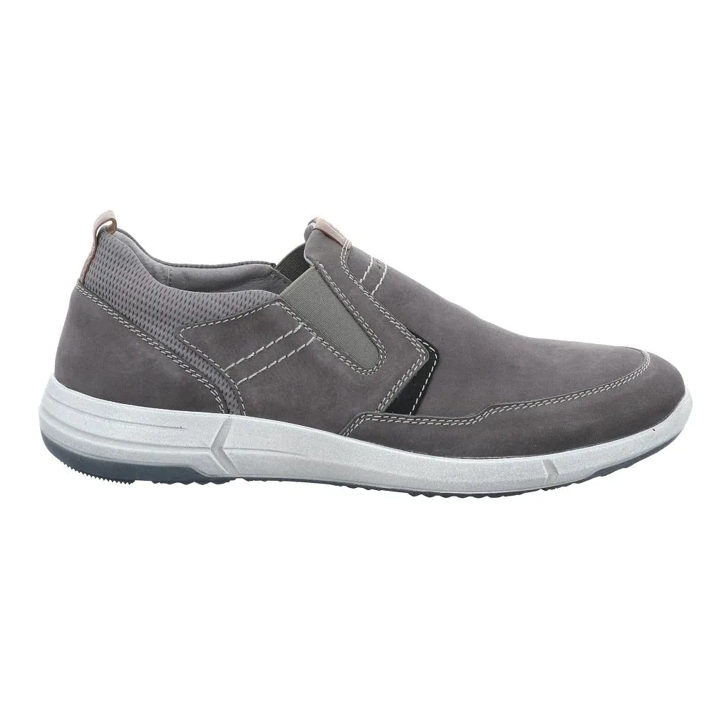 Josef Seibel Men's Enrico 04 Leather Casual Shoes Trainers Asphalt Grey