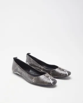 Karl Lagerfield Brown Reptile Ballet Flats - EUR 37