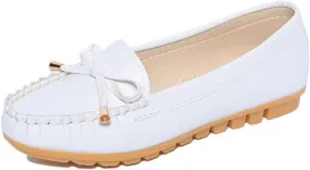 Loafers for Women Casual Women's Autumn Round Toe White Shoes Comfortable Stylish Footwear for Everyday Wear