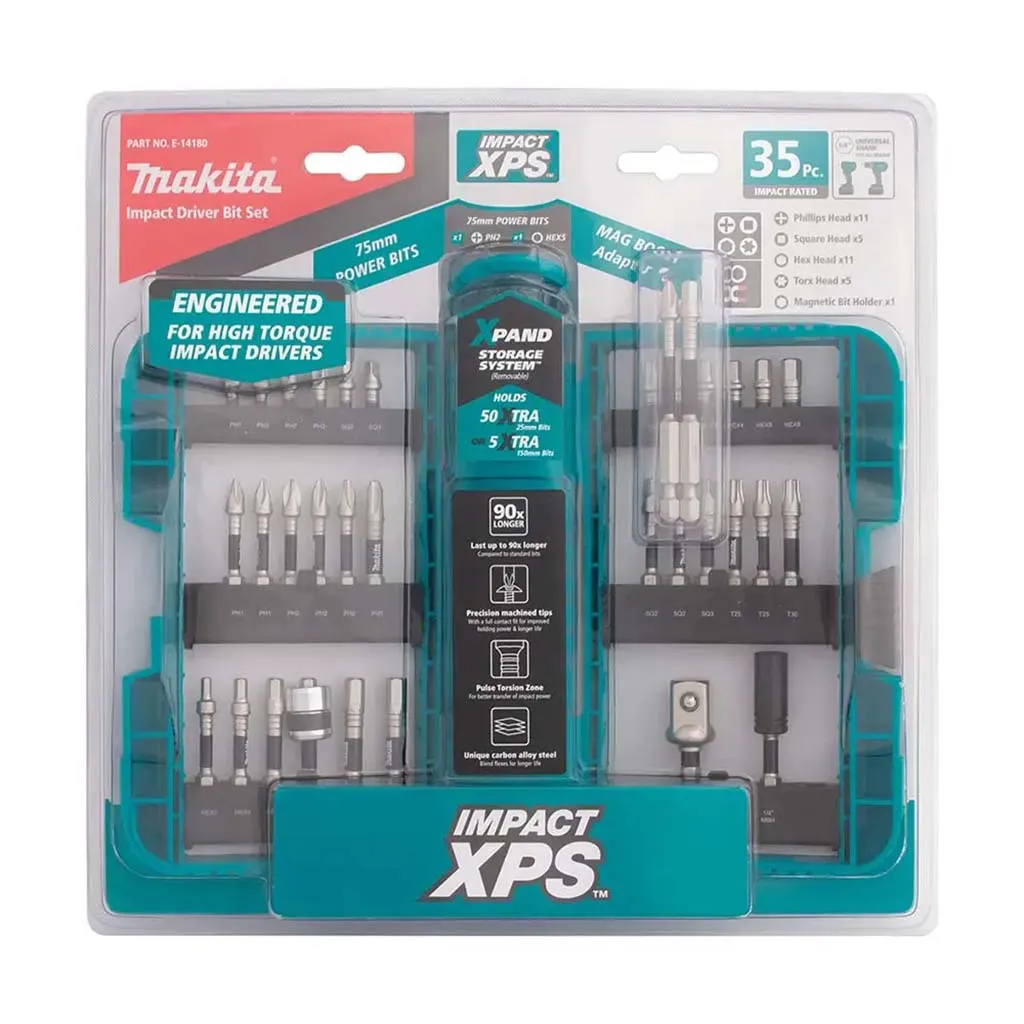 Makita Impact XPS 20 50 75mm Screwdriver Bit Set 35Pcs E-14180