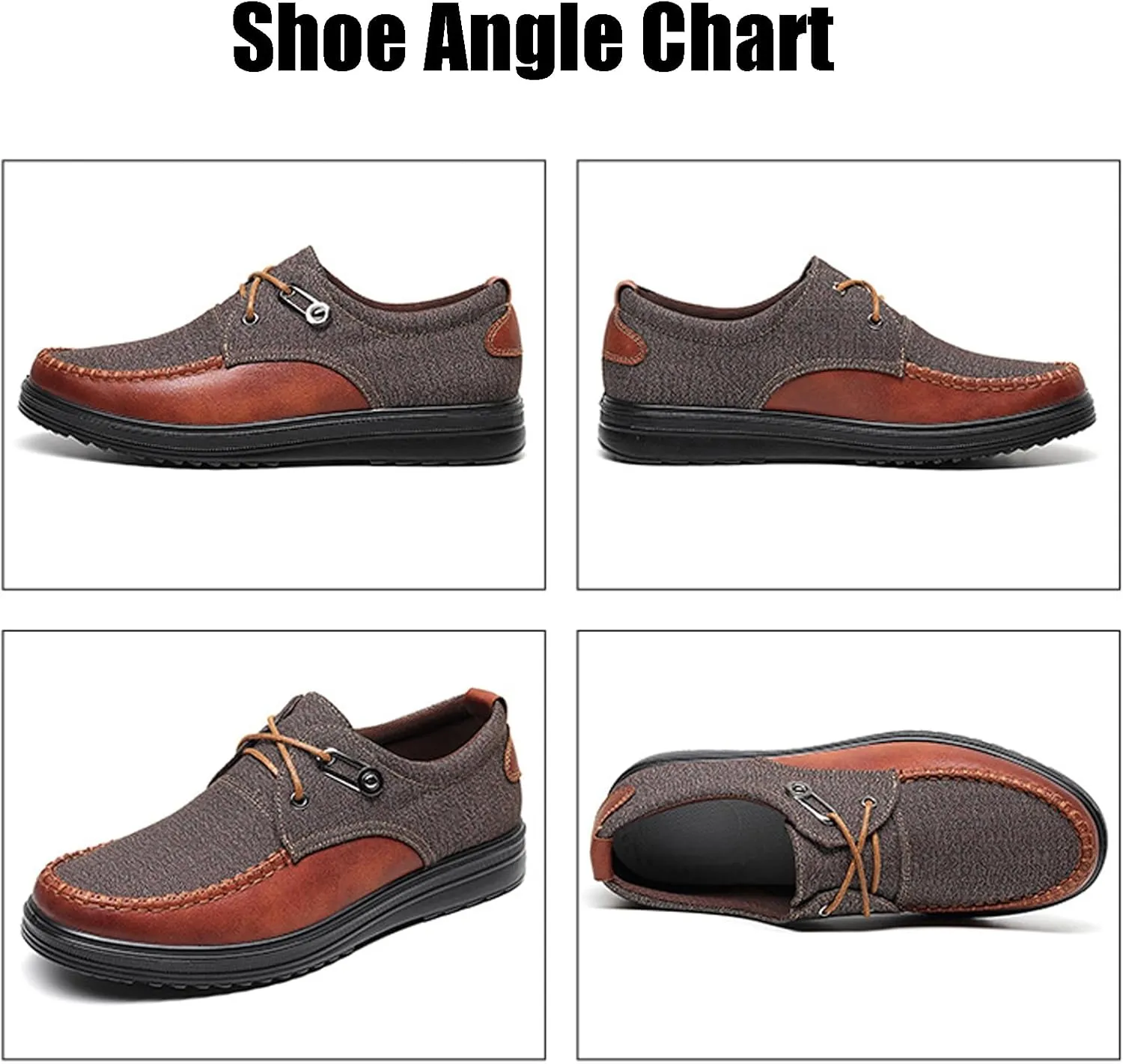 Men's Canvas Lace-up Sneakers Loafers,Fashion Casual Slip-on Soft Sole Walking Boat Shoes,Comfort Non-Slip Dad Work Shoes