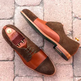 Men's Derby Leather Shoes Wide Plus Size Brown Green 1604