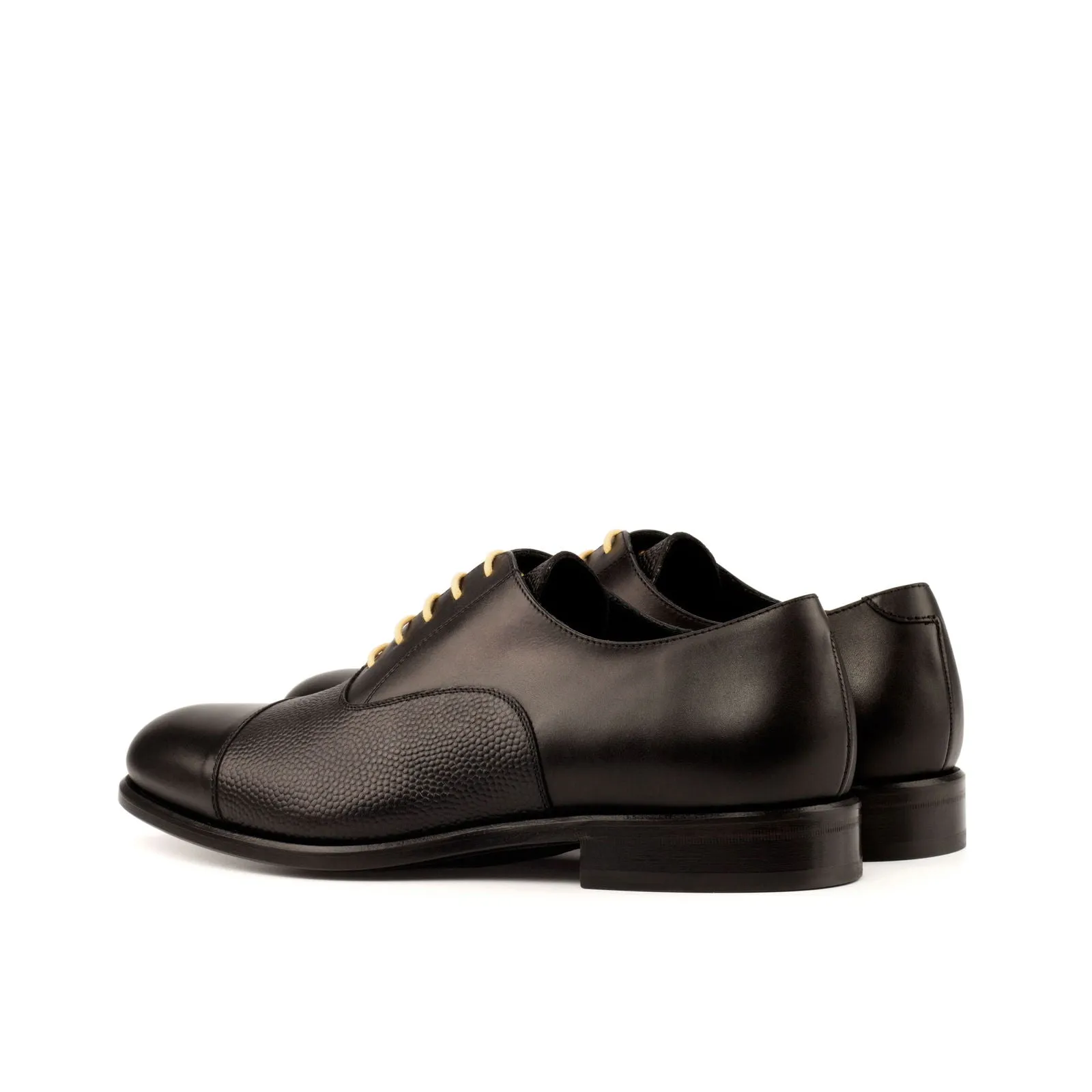 Men's Oxford Leather Shoes Wide Plus Size Black 3886