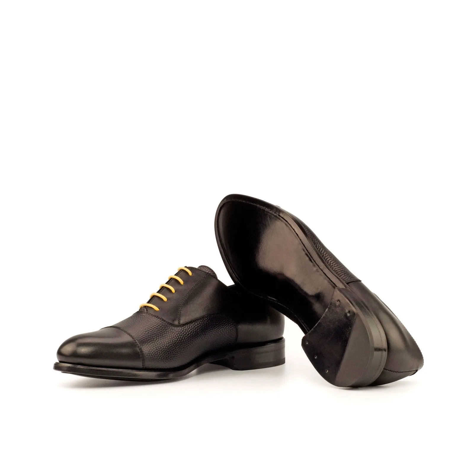 Men's Oxford Leather Shoes Wide Plus Size Black 3886