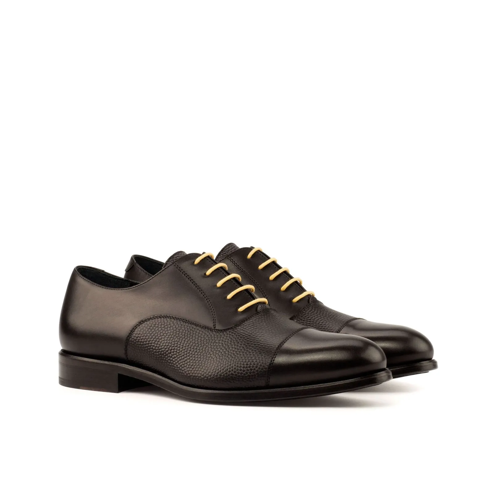 Men's Oxford Leather Shoes Wide Plus Size Black 3886