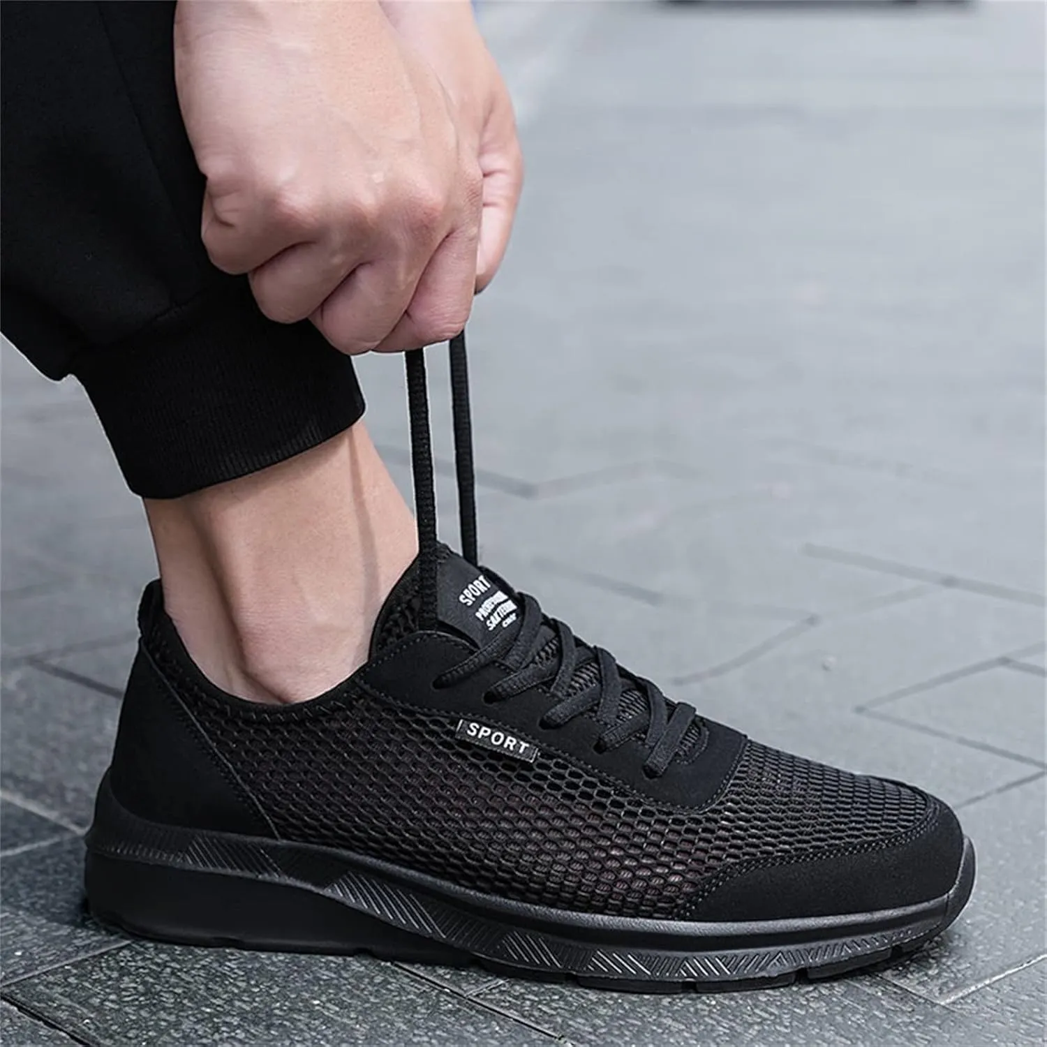 Men's Running Shoes Casual Walking Shoes Fashion Sneakers Mesh Workout Sports Shoes Lightweight Breathable Work Shoes
