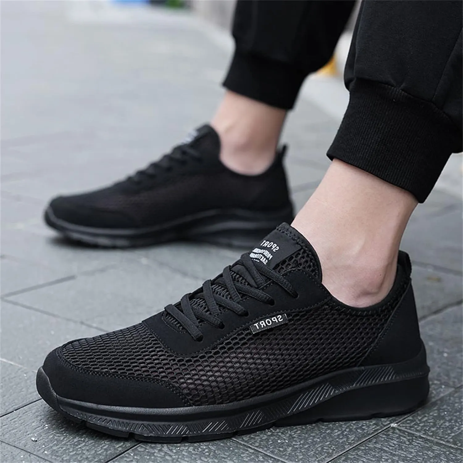 Men's Running Shoes Casual Walking Shoes Fashion Sneakers Mesh Workout Sports Shoes Lightweight Breathable Work Shoes